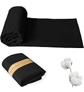 KEPYDRMTF 58”Wide 100% Combed Cotton Fabric by The Yard, Black Fabric, Soft and Durable, Quilting...