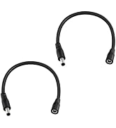 5.5mm x 2.1mm 1FT DC Power Extension Cable Male to Female 12V/24V 14AWG DC Connection Cable for C...