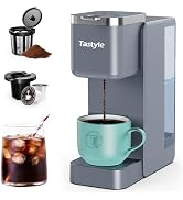 Tastyle Single Serve Coffee Maker, Iced and Hot Coffee Machine for K Cup & Grounds, Compact Desig...