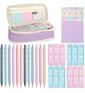 Mechanical Pencil Set with Cute Pencil Case, 12x Pastel Mechanical Pencils 0.5 & 0.7mm with 720x ...