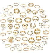 CHICUTIE Gold Knuckle Rings Set For Women Stackable Joint Finger Midi Rings Dainty Cubic Crystal ...