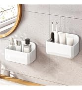 CGBE 2 Packs Cabinet Door Organizer, Acrylic Adhesive Shelf Wall Mounted Storage, Self Adhesive S...