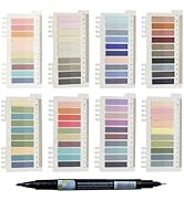 YOUDEFUL 1600pcs Translucent Page Markers,Morandi Sticky Note Tabs with Binders,Repositionable Bo...