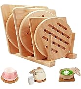 AlftoTrivets for Hot Pots and Pans, Bamboo Trivet Hot Pads for Kitchen Counter, Trivet Stand Mat ...