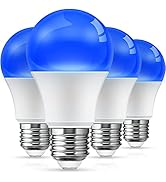 L LOHAS LED Blue Light Bulbs Outdoor, Dusk to Dawn Sensor A19 Blue Porch Lights 40W Equivalent, 6...