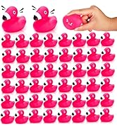 Goaste 50 Pieces Flamingo Rubber Ducks Bulk, Mini Pink Flamingo Bath Toys, Cute Floating Squeaky ...