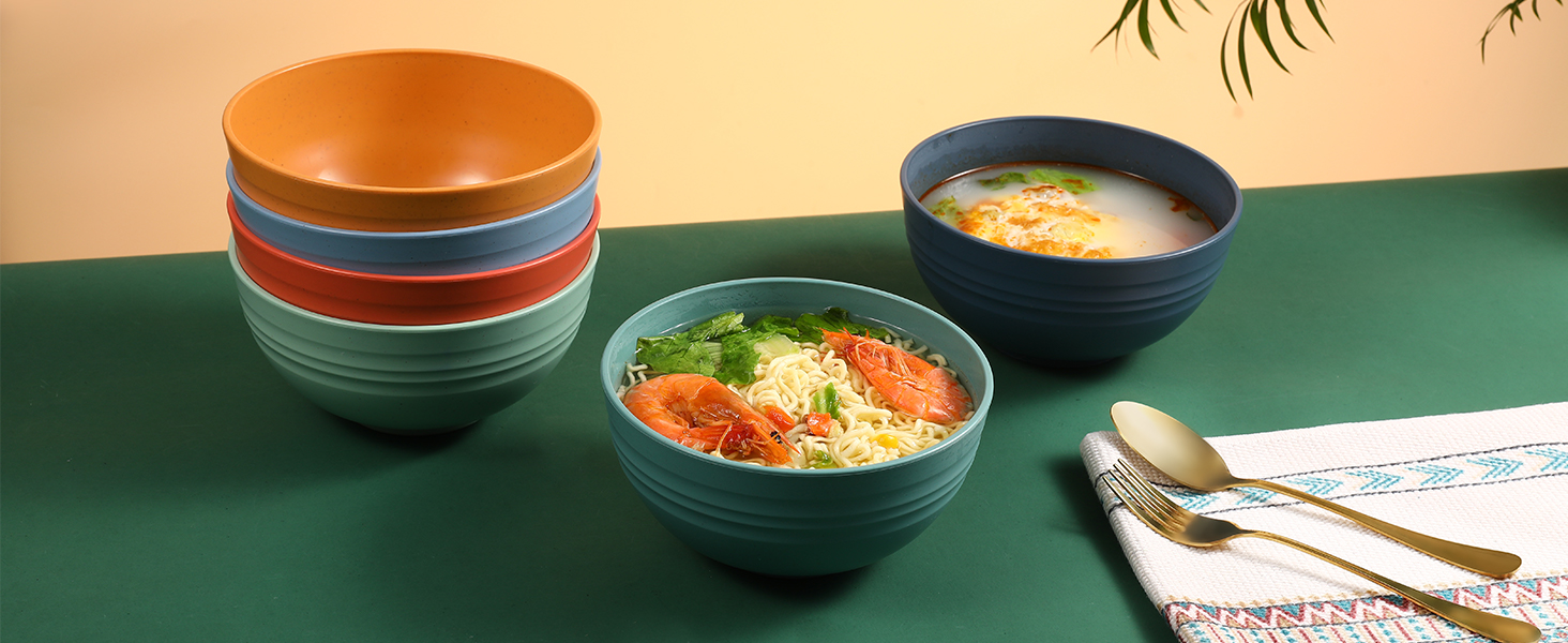 HEYCOME 12 Pcs Unbreakable Cereal Bowls Set