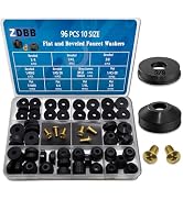 ZDBB 96 pcs Flat and Beveled Faucet Washers and Brass Bibb Screws Assortment for Use with Assorte...