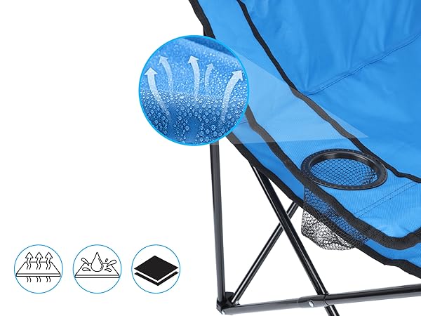 Our foldable chairs are made of 600D oxford fabric and used double stitches for durable use