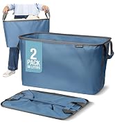 CleverMade Collapsible Laundry Basket 2 Pack – 60L (16 Gal) Foldable Clothes Hamper with Reinforc...