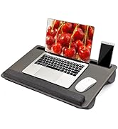 Large Lap Laptop Desk - Full PU Material Mouse Pad Gaming Tray - Portable LapDesk with Phone Hold...