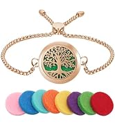 Aromatherapy Essential Oil Diffuser Bracelet, Tree of Life Pattern Locket Adjustable Link for Wom...