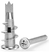 VGBUY 100PCS Drywall Anchors and Screws Kit, Zinc Metal Self Drilling Anchors, Heavy Duty Wall An...