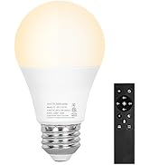 Brilvibera A19 LED Light Bulbs, E26 Dimmable Bulb with Remote Control, Warm White 2700k-6500K, 35...