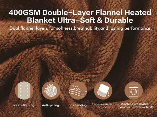 soft flannel heated electric blanket