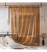 AmazerBath Shower Curtain Liner, 100% EVA Soft Clear Amber Heavy Duty Shower Curtain and Liner 2-...