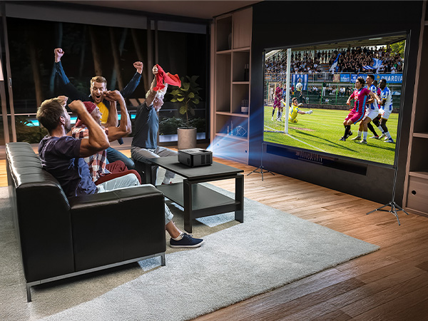 Projector Screen with Stand 120 Inch, 16:9 4K HD Portable Projector Screen Indoor Outdoor