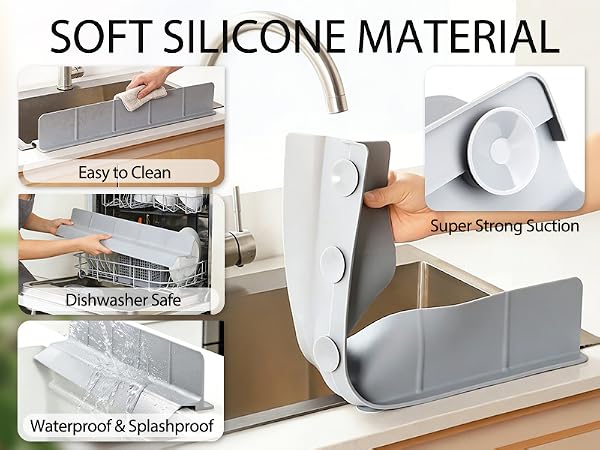 sink guard splash kitchen water silicone strip front edge mat faucet premium protectors backsplash