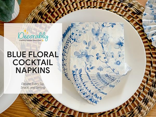 cocktail napkins floral