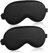 Sleep Mask for Women and Men 2 Pcs Eye Mask for Sleeping Adjustable Strap Blackout Silk Sleep Eye...