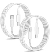 2Pack Type C to Type C Fast Charging Cord for iPhone15,USB C to USB C 3ft Nylon Braided Charger C...