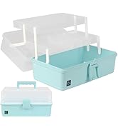 WEWLINE Sewing Storage Organizer Box 13-Inch Art Storage Box Craft Organizer 3-Layers with Handle...