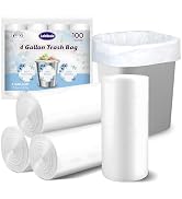 LainNeala Small Trash Bags 4 Gallon, 100 Count Small Garbage Bag Bathroom White Mini Trash Bag Tr...