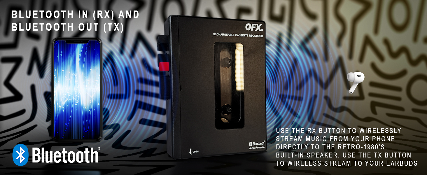 Stream music from your phone directly to the RETRO-1980 with Bluetooth.