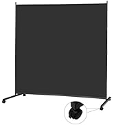 MAYOLIAH Large Single Panel Room Divider on Wheels, 71”W x 75”H Rolling Privacy Screen, Portable ...