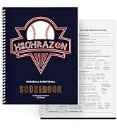 HIGHRAZON Baseball Softball Scorebook, 35 Games 9 Innings 8.5" x 11" Large Print, Score Keeping B...
