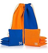 Professional Cornhole Bags - Set of 8 Regulation All Weather Double Sided - Sticky Side/Slick Sid...