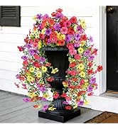 AmberFun Artificial Hanging Flowers for Outdoors,UV Resisrant 2 Bundles Fake Silk Flowers for Out...