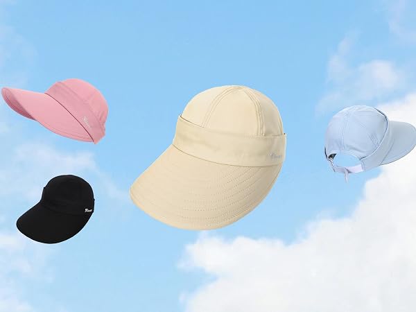 sun hats for women wide brim summer visor uv protection for beach travel upf 50+