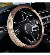 KAFEEK Steering Wheel Cover, Universal 15 inch, Microfiber Breathable Ice Silk, Anti-Slip, Odorle...