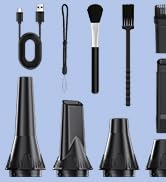 JVSCAM Compressed Air Duster,150000RPM Electric Air Duster, Vacuum Cleaner & Bag Vacuum 3-in-1, R...