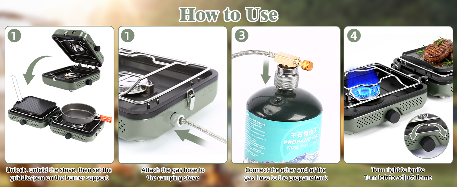 2 burner propane stove