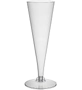 Party Essentials Disposable Hard Plastic Two Piece 4 oz. Toasting Cocktail Cups, Clear Champagne ...