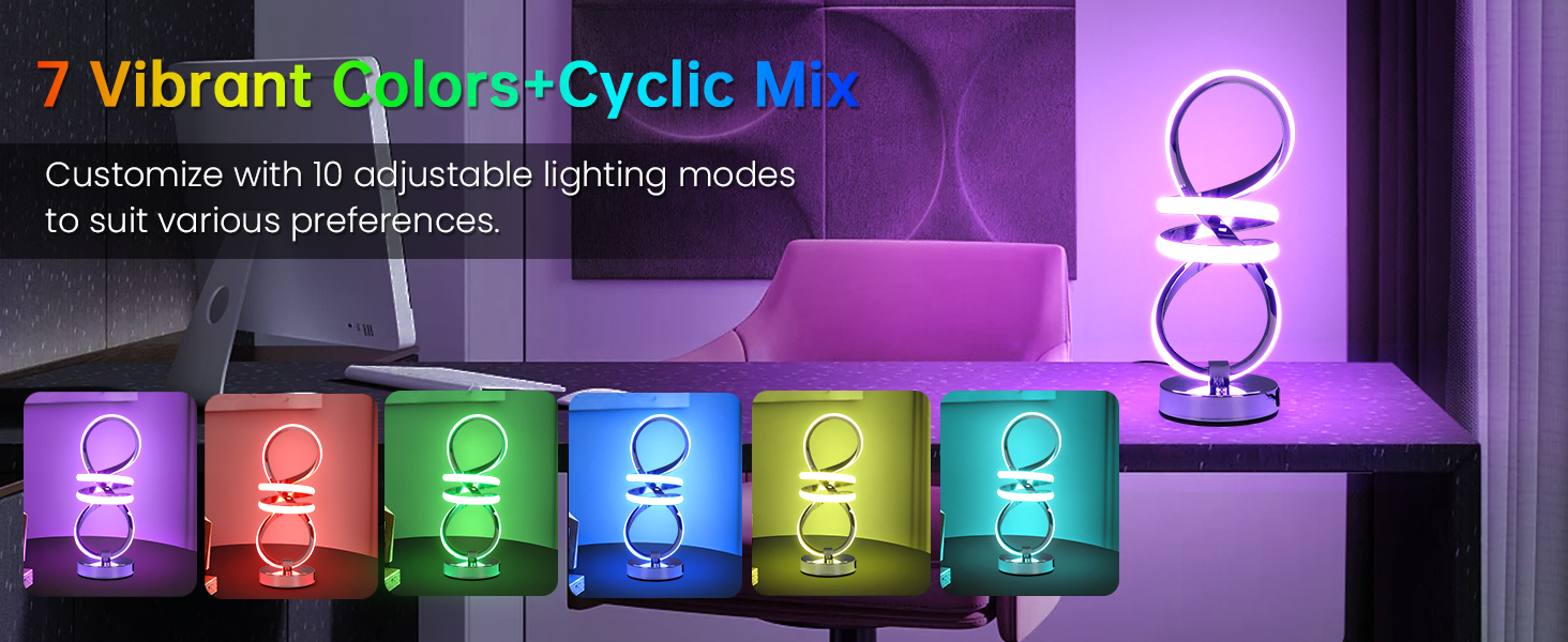 RGB Modern Spiral Table Lamp