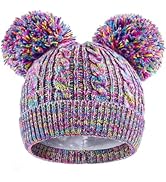 Century Star Kids Toddler Winter Hat- Satin Lined Beanie with Pom Pom Warm Knit Cap for Girls Boy...