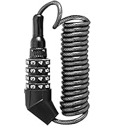 ROCKBROS Motorcycle Helmet Lock Bike Cable Lock Lightweight Bike Lock Combination Small Bicycle L...