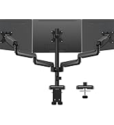 MOUNTUP Triple Monitor Mount for 17-32 inch Screens, Full Motion Triple Monitor Stand, 3 Monitors...
