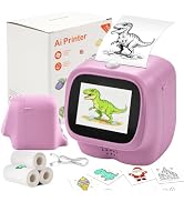 WiseElf AI Voice-Powered Sticker Printer for Kids, Thermal Inkless, Purple | 2.4" HD screen, 6 ar...