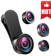 Criacr Phone Camera Lens, 198°Fisheye Lens, 120° Super Wide Angle Lens, 20X Macro Lens, for Tik T...