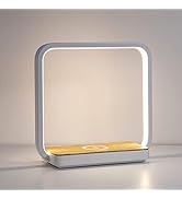 WILIT Bedside Lamp with Qi Wireless Charger, A13 Table lamp 3 Step Dimmable Touch Control Desk La...