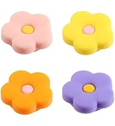GORGECRAFT 4Pcs 4 Colors Silicone Joycon Thumb Grip Flower Joystick Caps Soft Round Protective An...