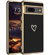 BENTOBEN Google Pixel 7 Protective Case, Heart Plating, TPU, Lightweight, Flexible, Non-Slip, Sho...