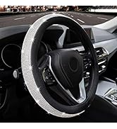 Magnelex Microfiber Leather Steering Wheel Cover – Stunning and Shiny Crystal Diamond Design. Com...