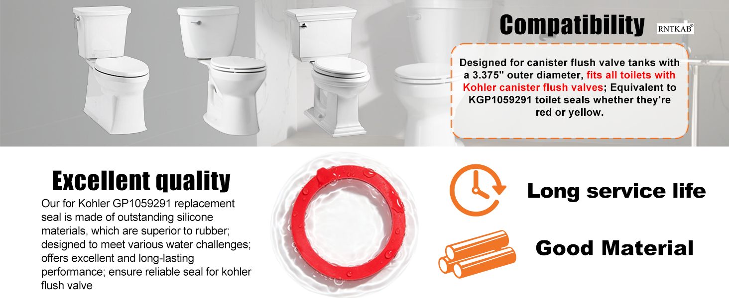 k-gp1059291 canister flush valve seal toilet replacement kit gp1059291 red