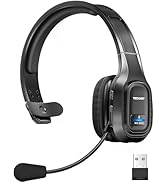 TECKNET Trucker Bluetooth Headset with Microphone Noise Canceling Wireless On Ear Headphones, 55H...