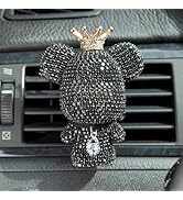 Cute Car Accessories, Bling Crystal Bear Car Air Freshener With Vent Clip,Rhinestone Aesthetic Ca...